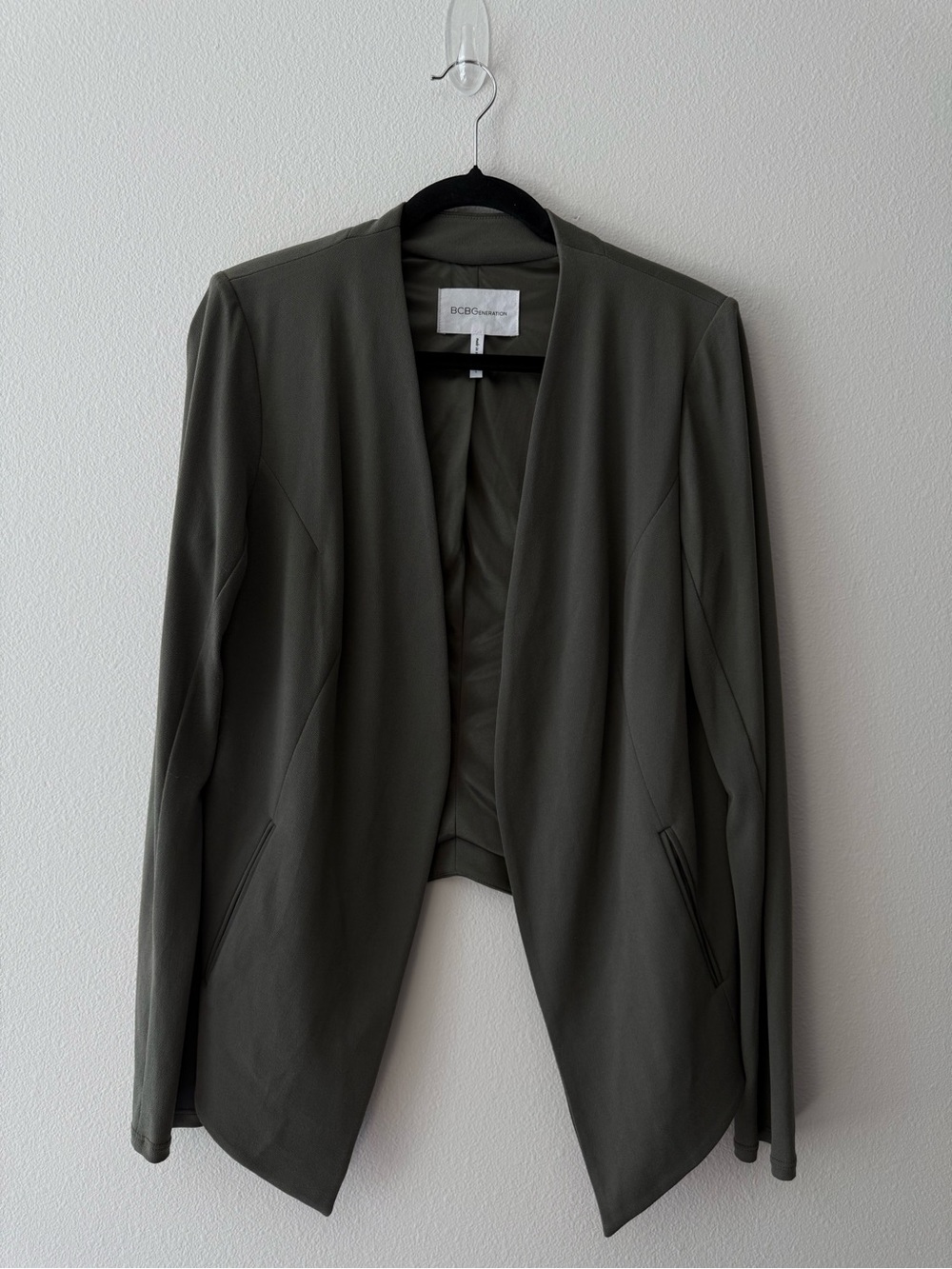 BCBGeneration Olive Open-Front Blazer